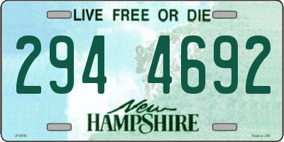NH license plate 2944692