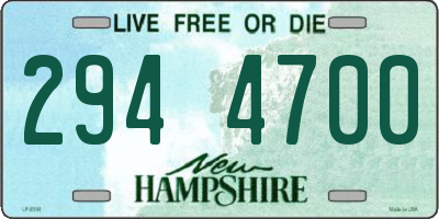 NH license plate 2944700