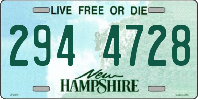 NH license plate 2944728