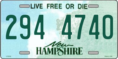 NH license plate 2944740