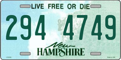 NH license plate 2944749