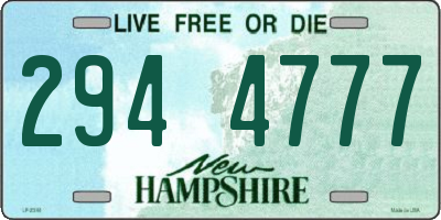 NH license plate 2944777