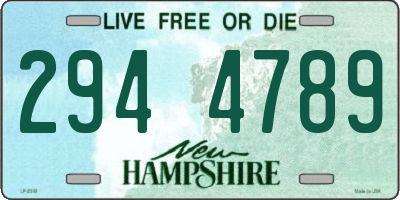 NH license plate 2944789