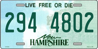 NH license plate 2944802