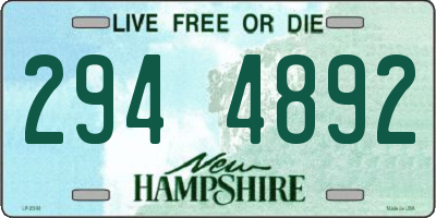 NH license plate 2944892