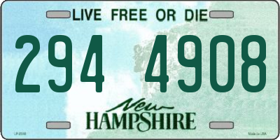NH license plate 2944908
