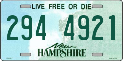 NH license plate 2944921