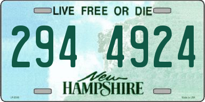 NH license plate 2944924