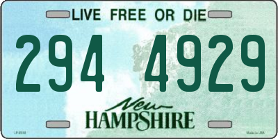 NH license plate 2944929