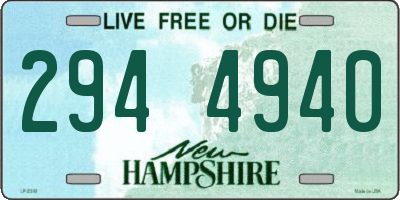 NH license plate 2944940