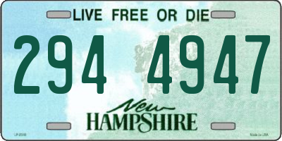NH license plate 2944947