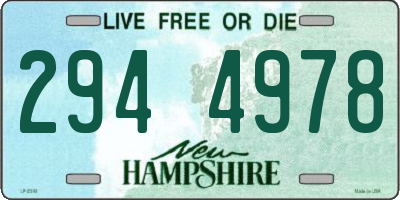 NH license plate 2944978