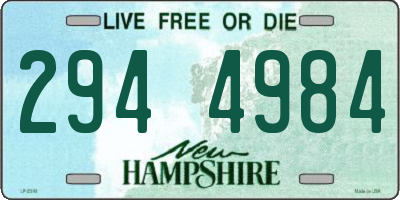 NH license plate 2944984