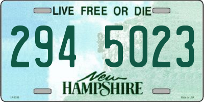 NH license plate 2945023