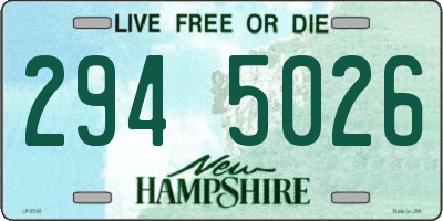 NH license plate 2945026