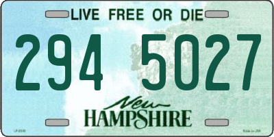 NH license plate 2945027