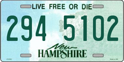 NH license plate 2945102