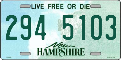 NH license plate 2945103