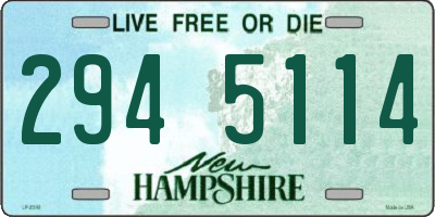 NH license plate 2945114