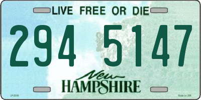 NH license plate 2945147
