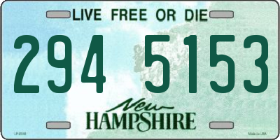 NH license plate 2945153
