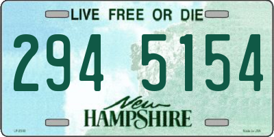 NH license plate 2945154