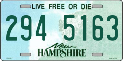 NH license plate 2945163