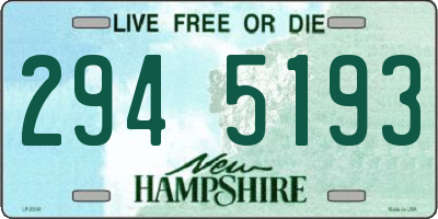 NH license plate 2945193