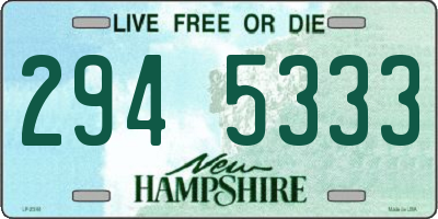 NH license plate 2945333