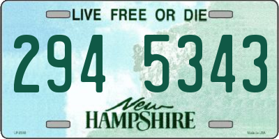 NH license plate 2945343