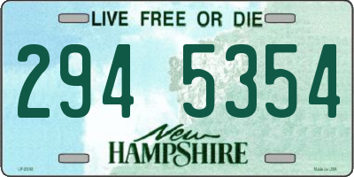 NH license plate 2945354