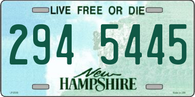 NH license plate 2945445