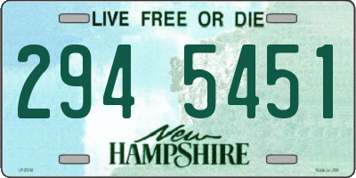 NH license plate 2945451