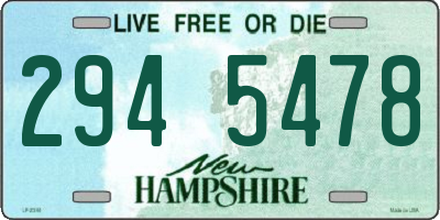 NH license plate 2945478