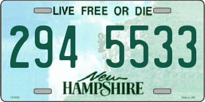 NH license plate 2945533