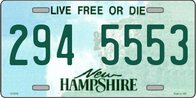 NH license plate 2945553