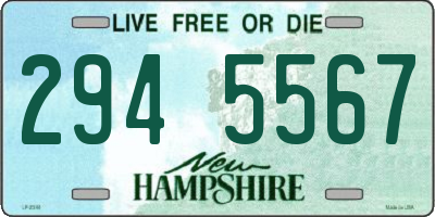NH license plate 2945567