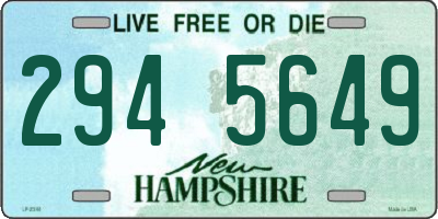 NH license plate 2945649