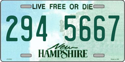NH license plate 2945667