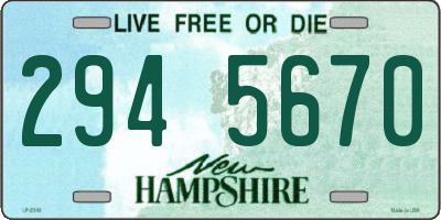 NH license plate 2945670