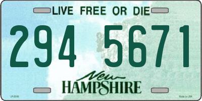 NH license plate 2945671