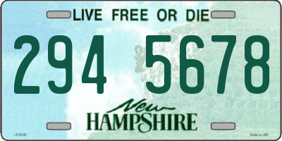 NH license plate 2945678