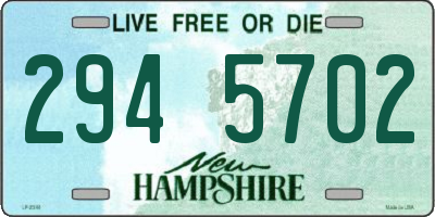 NH license plate 2945702