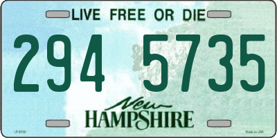 NH license plate 2945735