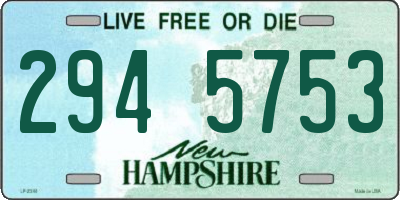 NH license plate 2945753