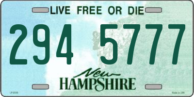 NH license plate 2945777