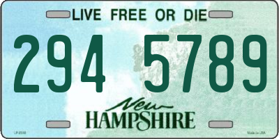 NH license plate 2945789