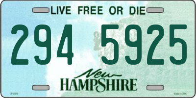 NH license plate 2945925