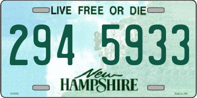 NH license plate 2945933