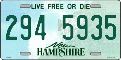 NH license plate 2945935